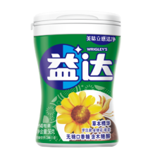 plus会员、需首购:益达(Extra)无糖口香糖草本精华味约40粒56g/瓶 木糖醇口香糖糖果零食