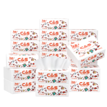 C&S 洁柔 卡通抽纸卡通3层 100抽*24包*3件