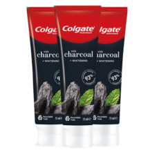 高露洁（Colgate）天然竹子活炭清新口气竹炭美白牙膏100g*3  美白牙齿
