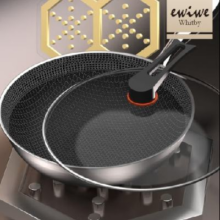 EWIWE 加厚复合底蜂窝不锈钢炒锅32cm 炉具通用