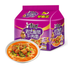 plus会员、限福建：康师傅 方便面 经典老坛酸菜牛肉 五连包