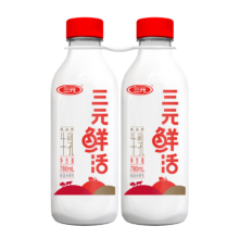 再降价、概率券：三元 鲜活 超巴高品质纯牛奶780mL*2瓶