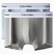 Calvin Klein内衣男士三条装提花腰边棉质微弹防夹臀四角裤平角内裤NP2312O 9NP-太空黑/椰青灰/深空蓝 M