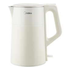美的（Midea）电热水壶烧水壶双层防烫热水壶内外双钢一体无缝内胆电水壶家用1.7L大容量开水壶SHM1702-PRO
