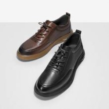 再降价、11日10点：BeLLE 百丽 男牛皮革系带休闲鞋 BMW7XA01