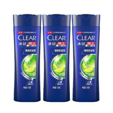 PLUS会员：清扬 CLEAR 洗发水 男士去屑止痒清爽控油 随机款 100g*3瓶*3件