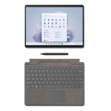 微软Surface Pro9 亮铂金+亮铂金带触控笔键盘盖i7 32G+1T二合一平板电脑13英寸120Hz触控屏学生笔记本