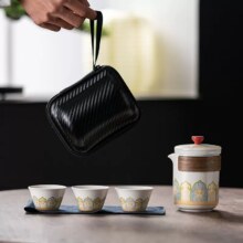 器氏 便携式陶瓷快客杯 一壶三杯（含便携包）