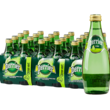 Perrier巴黎水（Perrier)法国原装进口气泡矿泉水 青柠味 330ml*24瓶