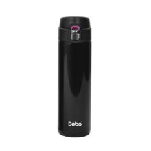 PLUS会员：Debo 德铂保温杯304不锈钢内胆双层 黑色 480ml