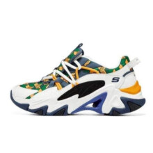 斯凯奇（Skechers）复古慢跑鞋新款女鞋潮流设计运动鞋增高减震休闲鞋 800007-NVMT 海军蓝色/多彩色 36