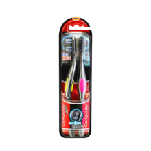 高露洁（Colgate）360°备长炭双重螺旋细丝软毛成人牙刷×2 清洁舌苔 新老包装随机发