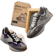 JOMA 211经典复古跑步鞋男女新款休闲鞋时尚潮流情侣款鞋子跑鞋 浅灰/白(男) 42