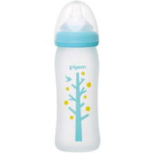 贝亲(Pigeon)护层玻璃奶瓶 婴幼儿仿母乳新生儿宽口径奶瓶 M号奶嘴240ml(小树款)