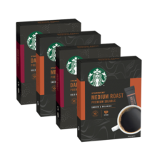 星巴克（Starbucks） 速溶咖啡粉 油切苦美式黑咖啡 中深度烘焙 健身速溶黑咖啡 中度+深度共2盒