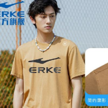 鸿星尔克（ERKE）短袖 【素色logo】板栗棕 170/L