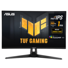 华硕 TUF电竞小金刚 27英寸 2K电竞显示器 FastIPS超频260Hz 1ms响应电脑显示器 游戏显示屏 27/2K/260Hz【VG27AQM1A】