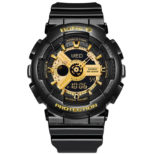 卡西欧（CASIO）女表BABY-G少女时代女黑金多功能电子防水运动手表 黑金BA-110X-1A