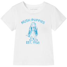 暇步士（Hush Puppies）童装男童女童短袖夏季新款男女大童舒适时尚短袖 本白 140cm