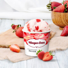 京东百亿补贴、plus会员立减:哈根达斯（Haagen-Dazs）经典草莓口味大桶冰淇淋473ml 家庭装