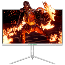 泰坦军团白色27英寸 2K240Hz HVA快速1msGTG 双HDMI2.1 升降旋转 三面窄边框 HDR电竞屏幕电脑显示器P27A2S