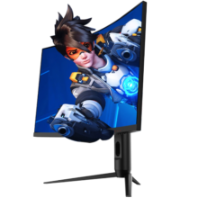 HKC 27英寸 2K 240Hz Fast VA 1000R曲率 HDR400 GTG 1ms 升降旋转 电竞游戏 广色域 显示器CG271QK