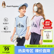 Hush Puppies 暇步士 2024夏季男女童运动风休闲短袖