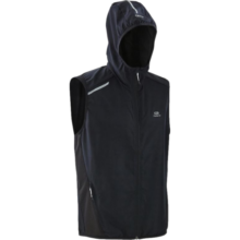 迪卡侬（DECATHLON）运动服防风衣男春秋季休闲健身夹克户外跑步无袖外套RUNM 黑色(新老款随机发货) S