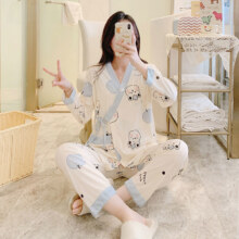 PLUS会员:婧麒孕妇月子服产后喂奶夏季薄款 蓝猫蓝-Jyz117139 L