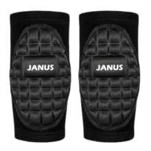 两只装 JANUS 蜂窝防撞加厚海绵 专业足球守门员跪地排球运动护膝盖护具 JA599 黑色 一双两只 L 建议体重100-140斤使用