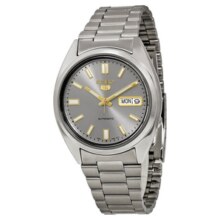 SEIKO 精工 5系列 灰盘钢带机械男表 SNXS75