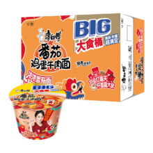 限地区、PLUS会员:康师傅 大食桶番茄鸡蛋牛肉面 112g*12桶