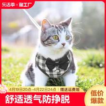 MRQIM 启萌先生 牵引绳伸缩猫咪牵引绳背心式猫绳遛猫宠物兔胸背可调节猫项圈猫绳
