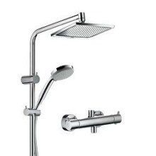 汉斯格雅hansgrohe 柯洛梅达240淋浴管恒温大顶喷淋浴花洒26779 方形顶喷家用沐浴喷头龙头花洒防烫明装