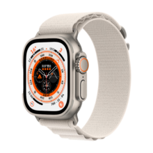 Apple/苹果 Watch Ultra 智能手表GPS+蜂窝款 49毫米 钛金属表壳星光色高山回环式表带小号 MQFA3CH/A