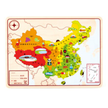 Hape(德国)儿童拼图玩具乐游中国地图拼图男孩女孩生日礼物E8393