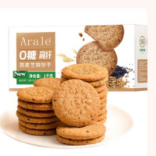 需首购、PLUS会员: Arale 0糖高纤维燕麦芝麻饼干 1kg