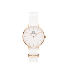 丹尼尔惠灵顿（DanielWellington）DW手表女士28mm金边白盘白色尼龙表带石英表生日礼物DW00100313