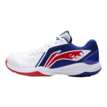 李宁（LI-NING）【雷霆LITE】羽毛球鞋男款耐磨训练鞋AYTS020-4白/蓝色44/10.5