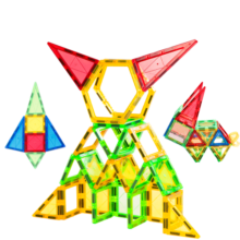 魔磁玩家（ MAGPLAYER）彩窗纯磁力片28件补充包儿童玩具3-6岁自由拼插男孩智力积木6.5cm