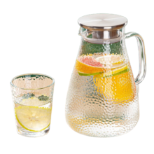 青苹果高颜值 耐热玻璃冷水壶凉水壶玻璃扎啤壶 锤纹壶1.8L 锤纹壶 1.8L