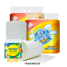 清风厨房卷纸55节*4卷 加厚 一次性吸油纸 吸水纸