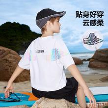 ASK junior 童装男童2024夏时尚潮流休闲百搭儿童T恤