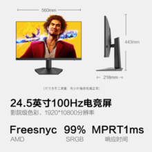 HKC 24.5英寸1080P CSGO吃鸡高清屏幕 高刷台式电脑 广色域 可壁挂 电竞游戏显示器 VG255SE/100Hz/IPS面板