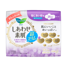 乐而雅花王乐而雅F透气棉柔特薄超长量特多日用卫生巾25cm 17片