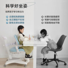 京东京造儿童学习椅 升降写字椅 学生椅【按压升降】本色灰 椅套蓝