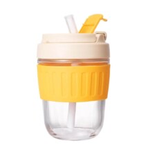 MINISO 名创优品 一杯两用玻璃吸管杯 350ml