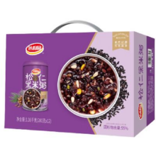 plus会员：达利园 松仁黑米粥 方便速食八宝粥罐头 280g*12罐零食礼盒装