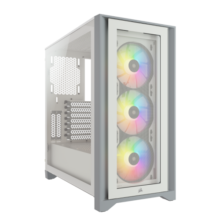 美商海盗船 (USCORSAIR) iCUE 4000X RGB 钢化玻璃炫彩中塔机箱 白色 (支持360水冷/36cm显卡/RGB风扇)