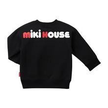 MIKI HOUSE MIKIHOUSE儿童卫衣黑色秋冬款男女宝宝长袖上衣时尚宽松洋气